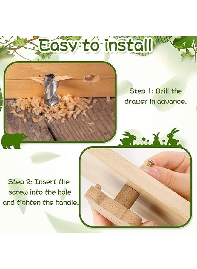 6 Items Wooden Animal Cabinet Knobs, with Screws, Decorative Drawer Pulls & Kids Nursery Furniture Handles - Image 4