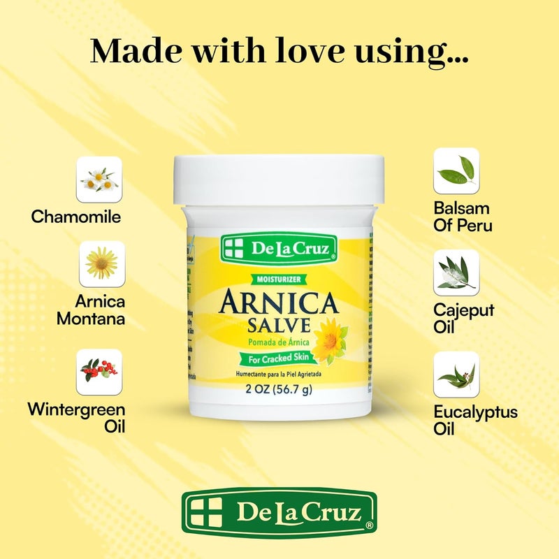 De La Cruz Arnica Salve for Cracked Skin - 2oz (56.7g) Moisturizer - Image 2