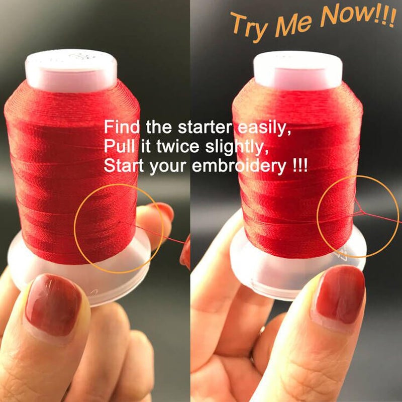 New brothread 40 Colors Compatible with Brother Polyester Embroidery Machine Thread Kit 500M (550Y) Each Spool Compatible with Brother Babylock Janome Singer Pfaff Bernina Embroidery & Sewing Machine - Image 4