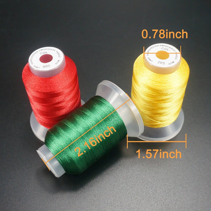 New brothread 40 Colors Compatible with Brother Polyester Embroidery Machine Thread Kit 500M (550Y) Each Spool Compatible with Brother Babylock Janome Singer Pfaff Bernina Embroidery & Sewing Machine - Image 3