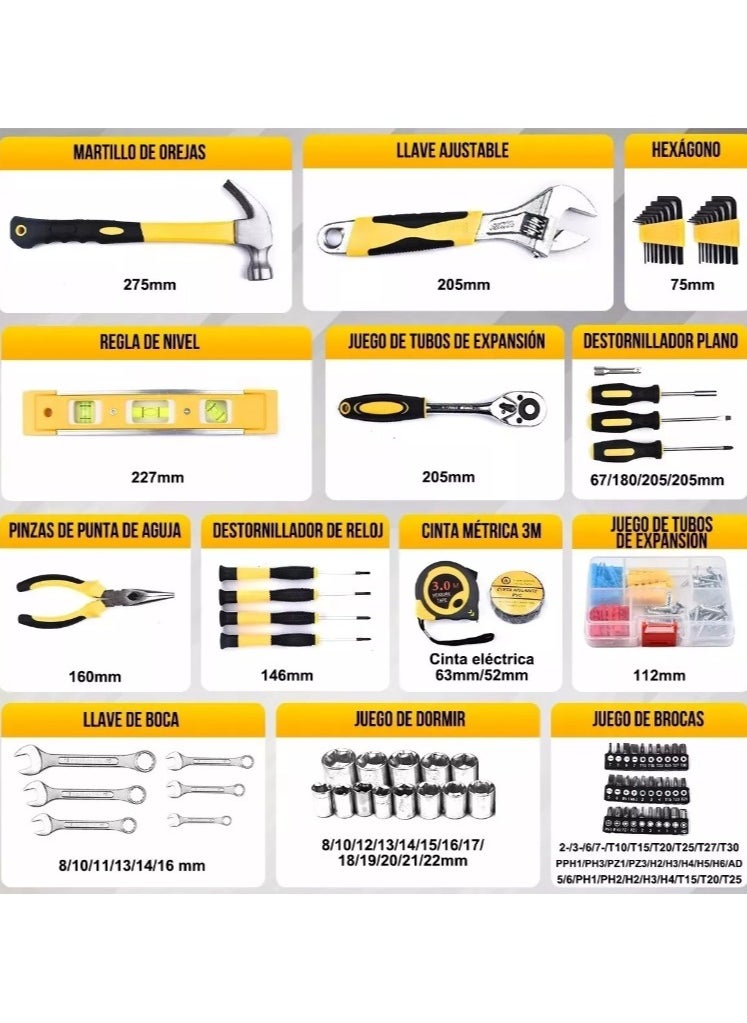 KINGMAZI - Small Household Mechanic Tool Set - 108 Piece Tool Box Set, Basic Home Tool Kit, Car Tool Set, Mechanic Hand Tool Kit, Tool Kit for Home - Image 1