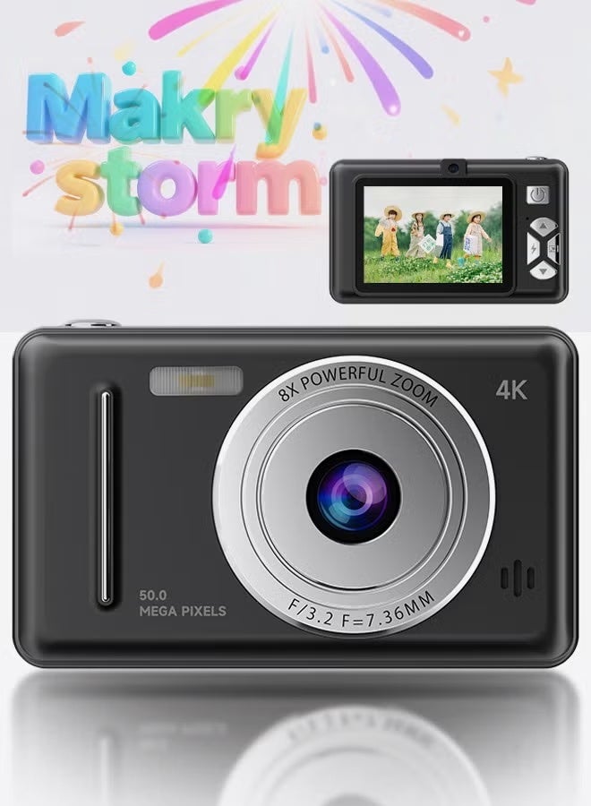 ZONBON 4K Digital Camera – 50MP CCD，Kids’ Camera Point and Shoot with 8X Zoom, Includes 32GB SD Card – Ideal for Children & Beginners - Image 1