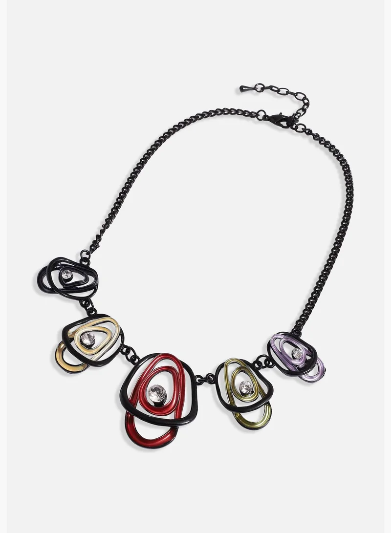 SOHI Trendy Designer Stone Party Wear Necklace and Earring Set For Women
