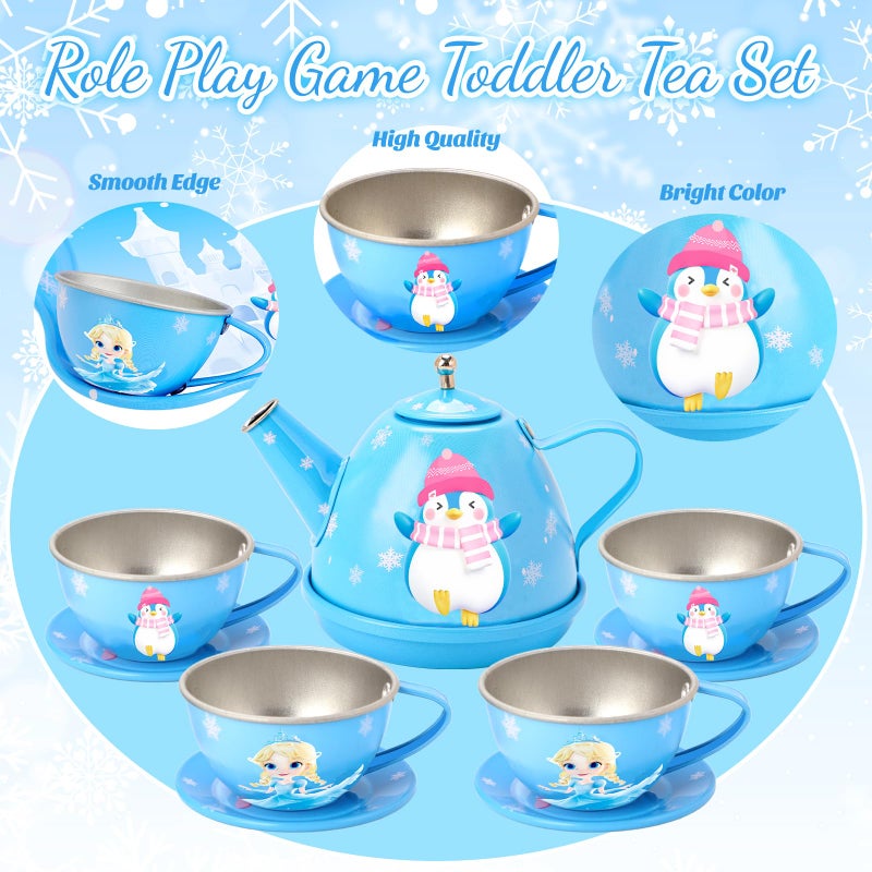INNOCHEER Tea Party Set for Little Girls Toys, Toys for Kids, Tea Sets for Toddlers 3-5, Pretend Play Kitchen Toy, Birthday Christmas Princess Gifts Toys for 3 4 5 6 7 + Year Old Girls - Image 2