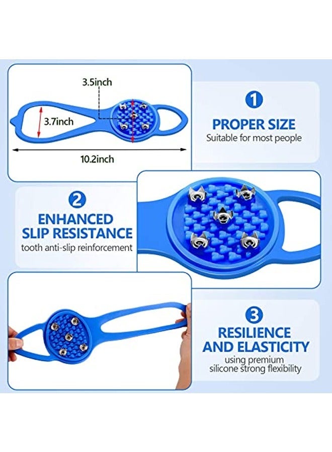 Y&D 2 Pair Ice Traction Cleat,Universal Non Slip Gripper Spikes, Durable Snow Grips for Shoes, Cleats Shoes (Blue) - Image 2