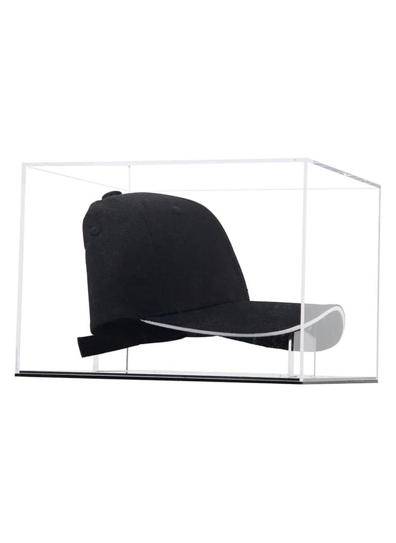 Generic - Hat Display Case Baseball Football Cap Display Case Stand Holder Clear Acrylic Box Square UV Protection Cabinet Protection Storage Cover - Image 1