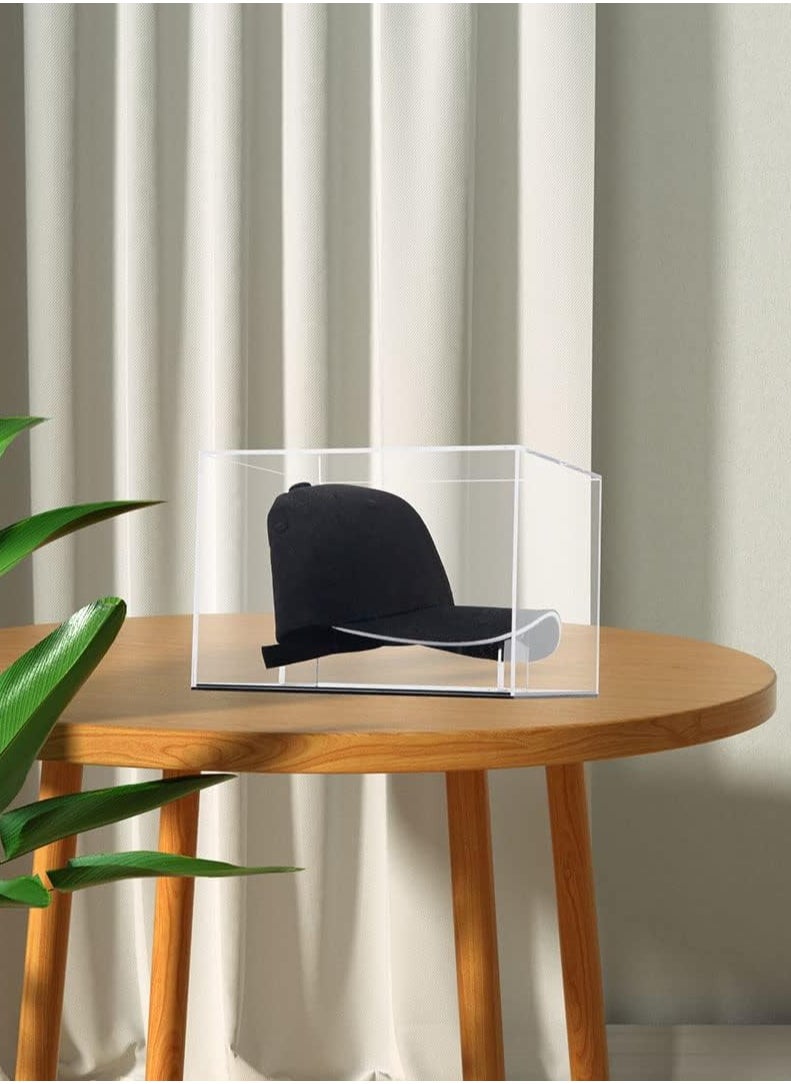 Generic - Hat Display Case Baseball Football Cap Display Case Stand Holder Clear Acrylic Box Square UV Protection Cabinet Protection Storage Cover - Image 1