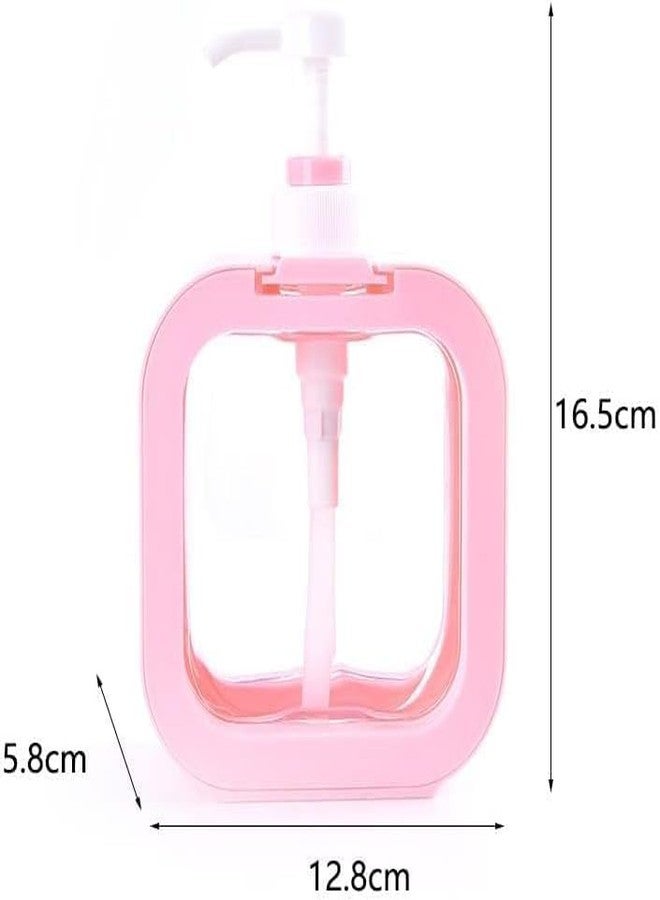 HIMJA Hand Soap Dispenser for Bathroom Transparent Soap Pump Dispenser Small Plastic Soap Dispenser for Shower Gel Shampoo Detergent Conditoner (Pink, Pack-1) - Image 5