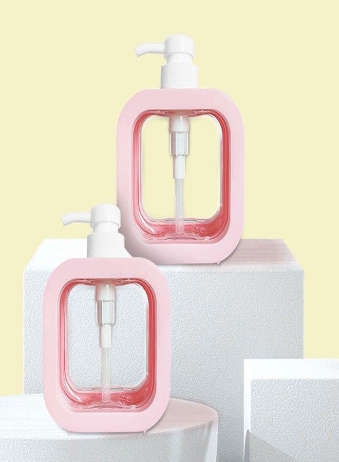 HIMJA Hand Soap Dispenser for Bathroom Transparent Soap Pump Dispenser Small Plastic Soap Dispenser for Shower Gel Shampoo Detergent Conditoner (Pink, Pack-1) - Image 4