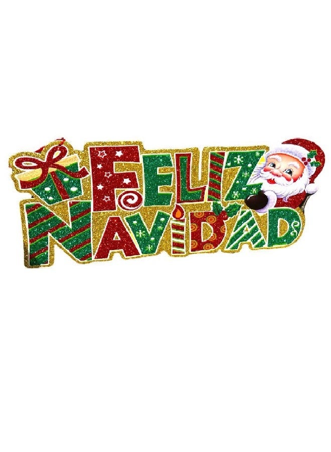 Feliz Navidad Banner Christmas, Red Green Gold Glitter  Decorations for Home, Christmas model 2