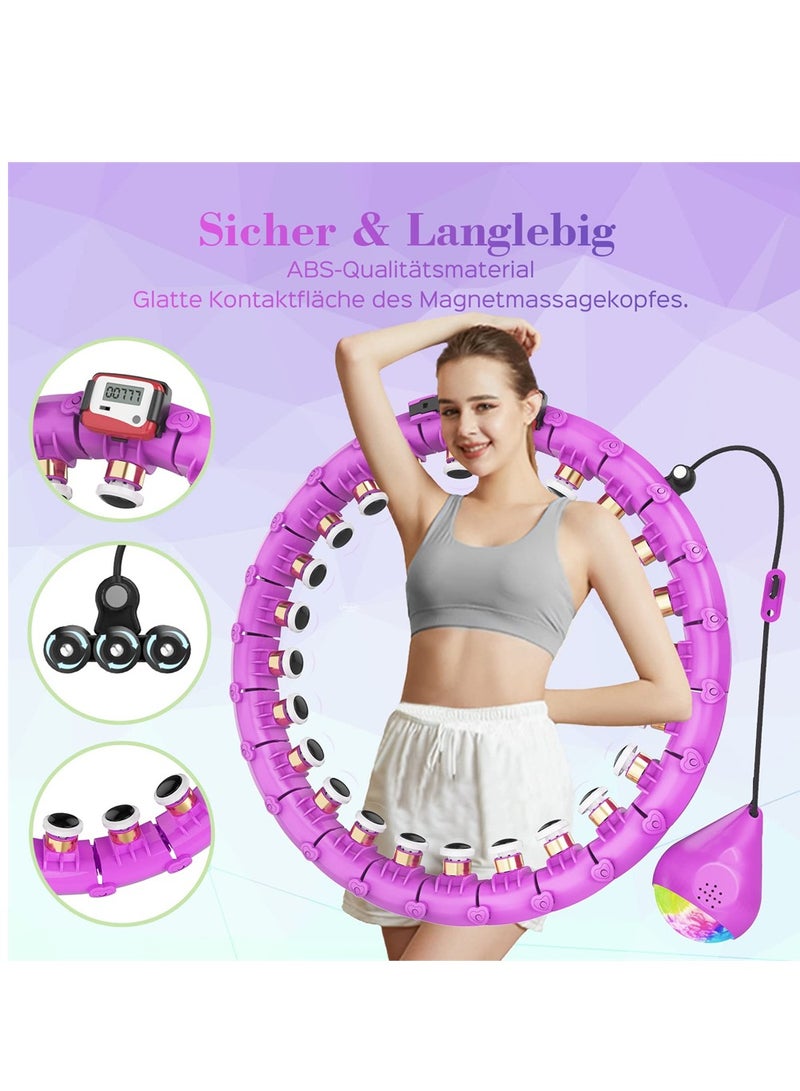 KASTWAVE Smart Hula Hoop, Weighted Hula Hoop Infinity Smart Hoops with Counter, Hula Circle Detachable Fitness Ring with 360 Degree Auto-Spinning Ball Massage, Adult Fitness for Weight Loss - Image 4