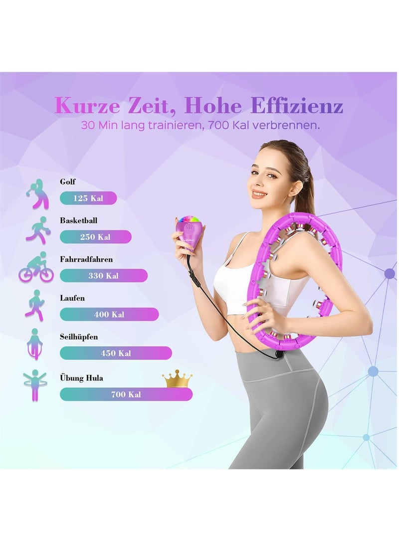 KASTWAVE Smart Hula Hoop, Weighted Hula Hoop Infinity Smart Hoops with Counter, Hula Circle Detachable Fitness Ring with 360 Degree Auto-Spinning Ball Massage, Adult Fitness for Weight Loss - Image 3
