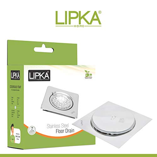 LIPKA Pop-Up Square Flat Cut Floor Drain |Premium Stainless Steel |6 x 6 Inches| Silver - Image 5