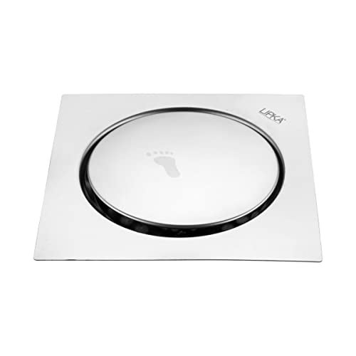 LIPKA Pop-Up Square Flat Cut Floor Drain |Premium Stainless Steel |6 x 6 Inches| Silver - Image 3