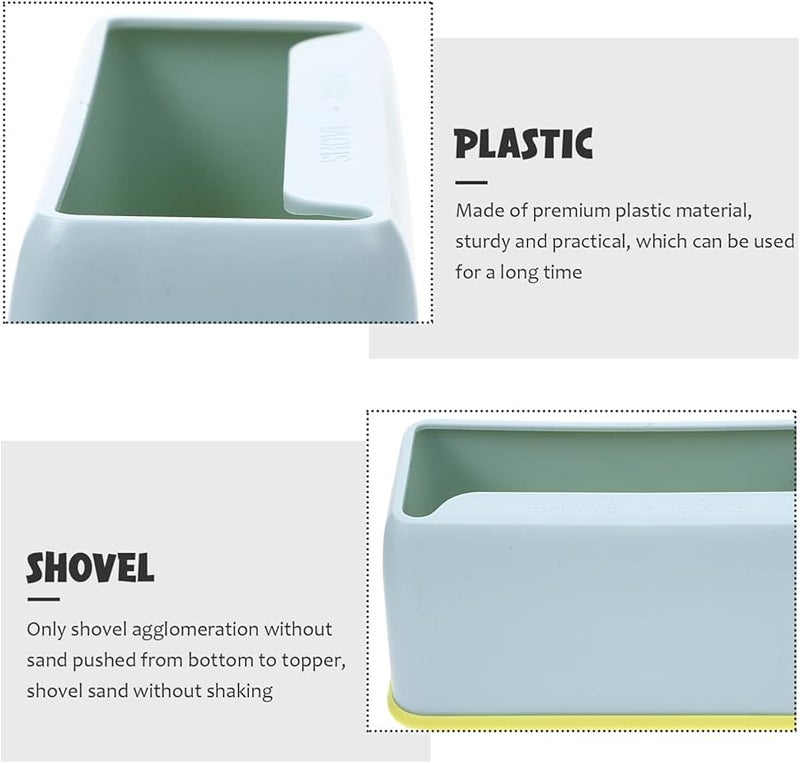 Washable Cat Litter Scoop Holder Grey Green Wear Resistant Container Keeps Floor Tidy - Image 5