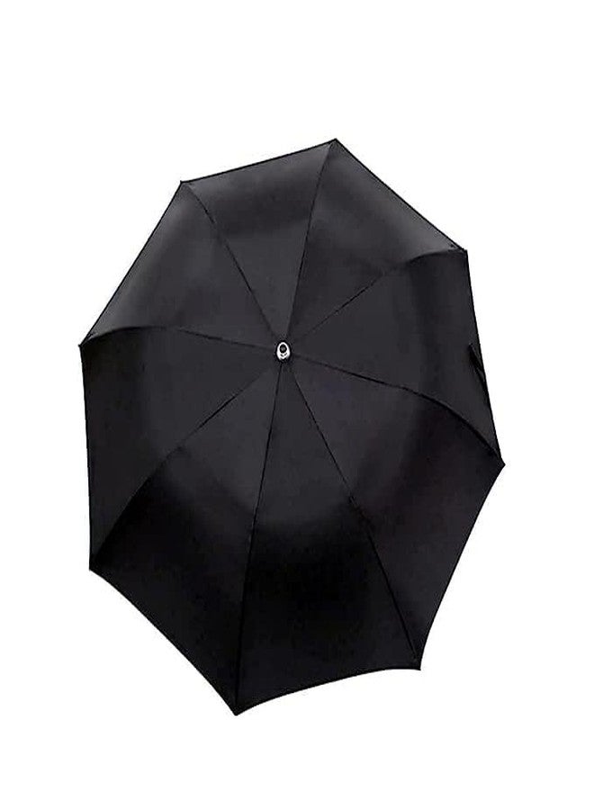 EXEMARTZ Black Umbrella | 3 Fold Umbrella Protection from Rain and Sun Rays for Girls/Boys | Round Handle | 1 pc, Solid 3 fold Windproof Umberalla - Image 4