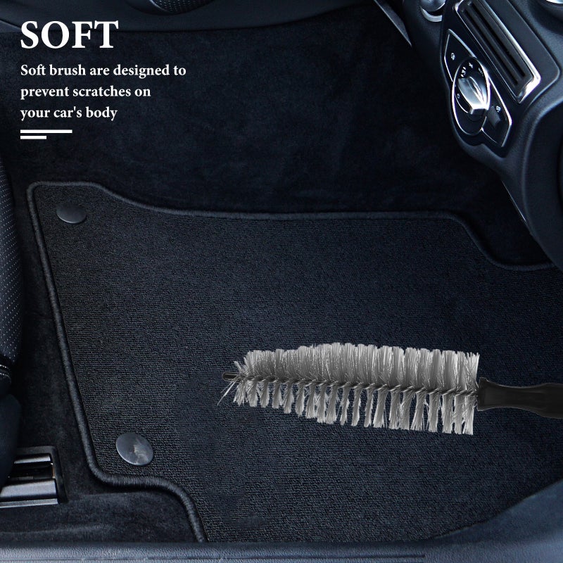 4 pcs Wheel Tire Brush Car Cleaning Brush Vehicle Wheel Cleaning Wheel Cleaner Brush for Car Detailing Motorcycle Cleaning Engine Bay Maintenance - Image 3