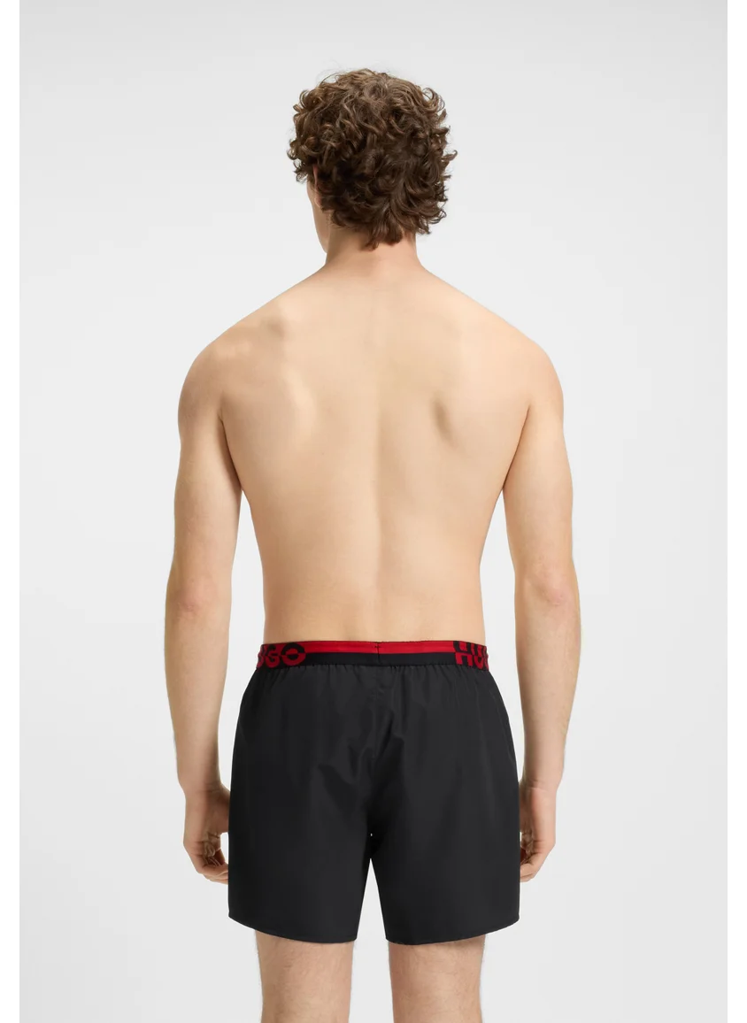هوجو Swim shorts with split-logo waistband