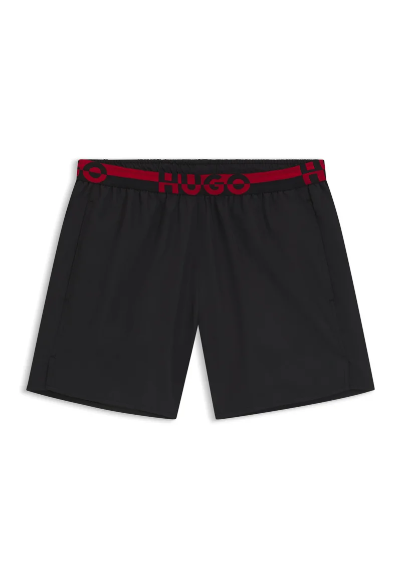 HUGO Swim shorts with split-logo waistband