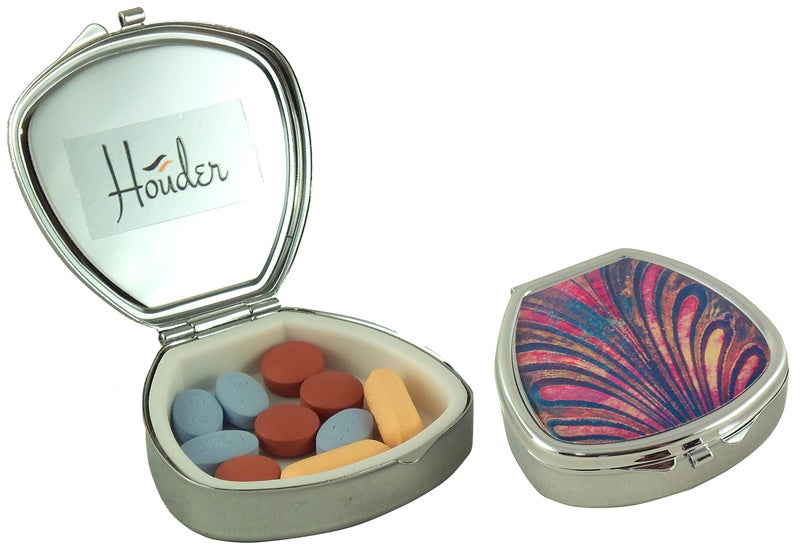 Houder Designer Pill Box by Houder - Decorative Pill Case with Gift Box - Carry Your Meds in Style (Shell) - Image 2