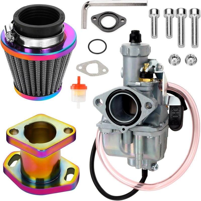 FVRITO Mini Bike 212 Carburetor VM22 Carb Kit for Predator 212cc 196cc 224cc Coleman CT200U BT200X CT200U-EX RB200 KT196 Go Kart Massimo Baja Warrior Heat MB200 Performance Parts Stage 1 Kit Rainbow - Image 1