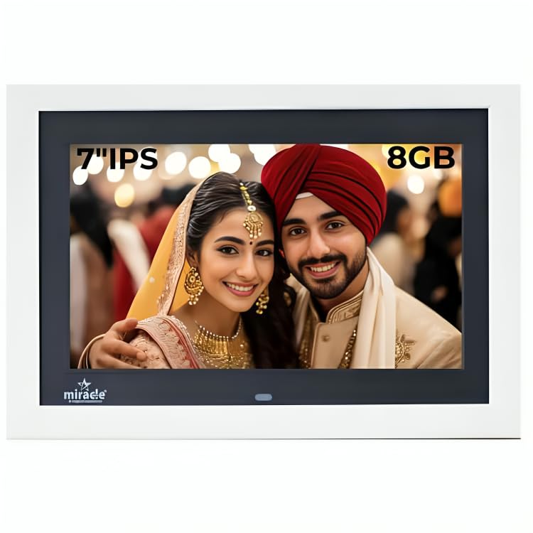 MIRACLE DIGITAL 7 Inch Digital Picture Frame,HD IPS Digital Photo Frames,Wall Mounted Electronic Slideshow,Using USB or SD to Play Photos/Videos/Music - Image 1