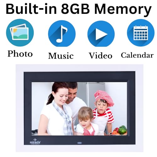 MIRACLE DIGITAL 7 Inch Digital Picture Frame,HD IPS Digital Photo Frames,Wall Mounted Electronic Slideshow,Using USB or SD to Play Photos/Videos/Music - Image 3