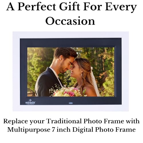 MIRACLE DIGITAL 7 Inch Digital Picture Frame,HD IPS Digital Photo Frames,Wall Mounted Electronic Slideshow,Using USB or SD to Play Photos/Videos/Music - Image 2