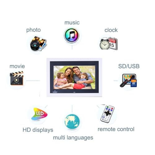 MIRACLE DIGITAL 7 Inch Digital Picture Frame,HD IPS Digital Photo Frames,Wall Mounted Electronic Slideshow,Using USB or SD to Play Photos/Videos/Music - Image 5