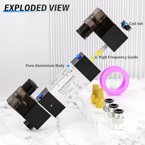 TAILONZ PNEUMATIC Solenoid Valve 4V220-08 DC24V 1/4"NPT Double Coil Pilot-Operated Electric 2 Position 5 Way Connection Type - Image 4
