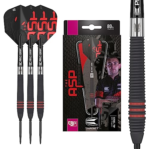 Target Darts Nathan Aspinall The Asp Black 22G 80% Tungsten Swiss Point Steel Tip Darts Set - Image 1
