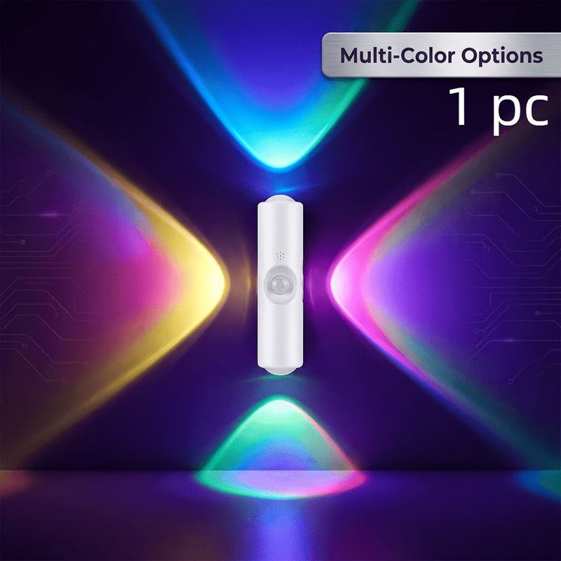 RGB Smart Sensor Wall Light 2 Pack White Double Head with Magnetic Mount - Image 1