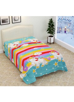 KitchDeco Kitch Deco Glace Cotton Single Bed Reversible Babies Kids ComforterDoharQuilt 200 GSM 60x90 Inches Star Moon Unicorn 