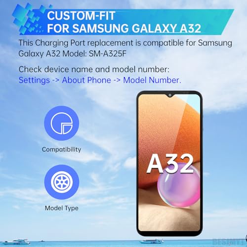 BESJMYT for Samsung Galaxy A32 Charging Port Replacement USB Charger Dock Type-C Connector Flex Cable Board with Microphone Jack Headphone Mic Port Repair Fix for SM-A325F - Image 2