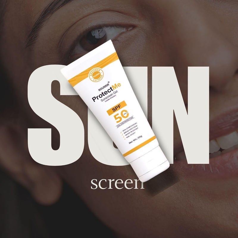 NOURRIR جل واقي الشمس NOURRIR ProtectMe SPF 50 لجميع أنواع البشرة حماية من أشعة UVA و UVB مقاوم للماء خفيف الوزن غير مرئي 50 جرام - Image 4