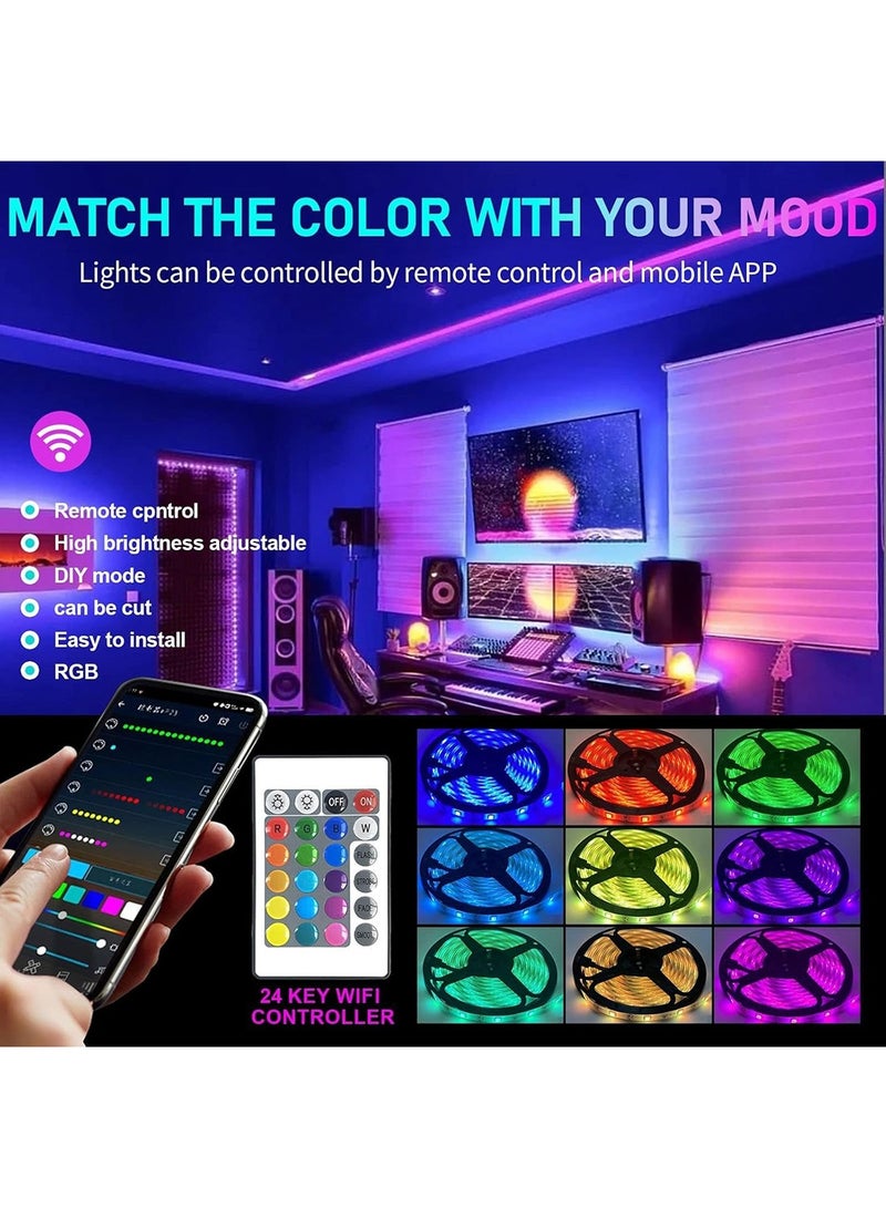 SKY-TOUCH 5M Colorful Rope Lighting for Home Decor Kitchen Bedroom Hotel Outdoor Bar Garden Desktop Smart Bluetooth LED Strip Light RGB Sync to Music Light Remote Control  - Image 5