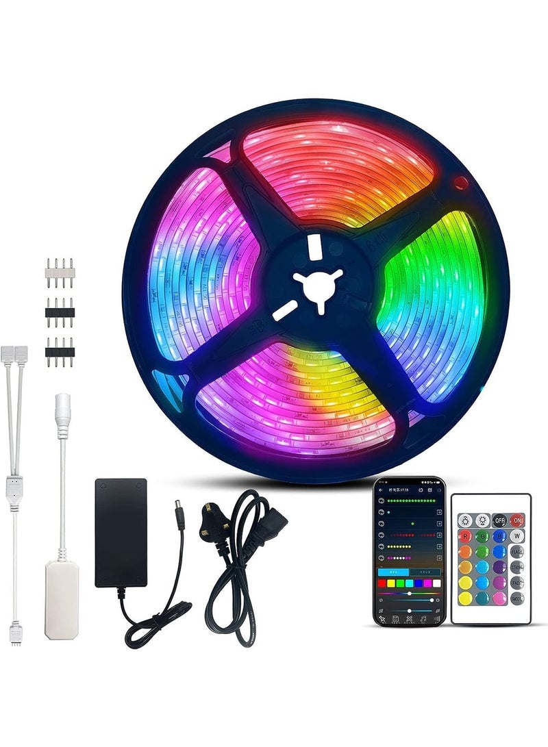 SKY-TOUCH 5M Colorful Rope Lighting for Home Decor Kitchen Bedroom Hotel Outdoor Bar Garden Desktop Smart Bluetooth LED Strip Light RGB Sync to Music Light Remote Control  - Image 1