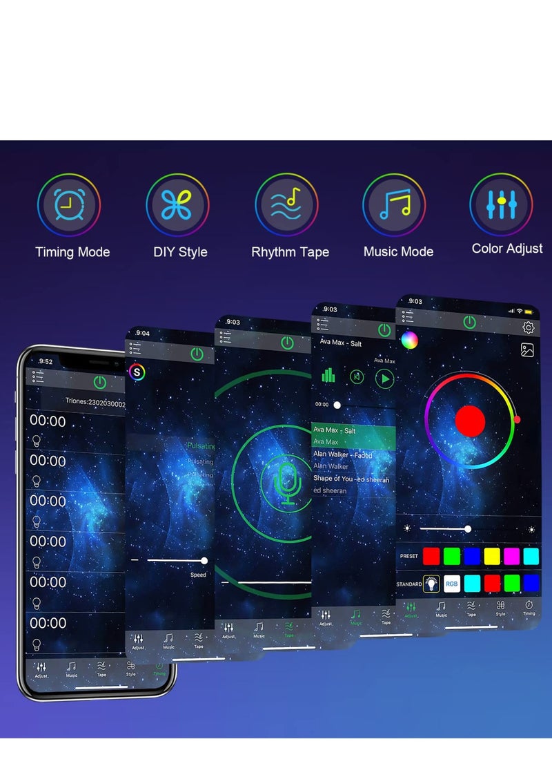 SKY-TOUCH 5M Colorful Rope Lighting for Home Decor Kitchen Bedroom Hotel Outdoor Bar Garden Desktop Smart Bluetooth LED Strip Light RGB Sync to Music Light Remote Control  - Image 4