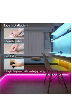 SKY-TOUCH 5M Colorful Rope Lighting for Home Decor Kitchen Bedroom Hotel Outdoor Bar Garden Desktop Smart Bluetooth LED Strip Light RGB Sync to Music Light Remote Control  - Image 3