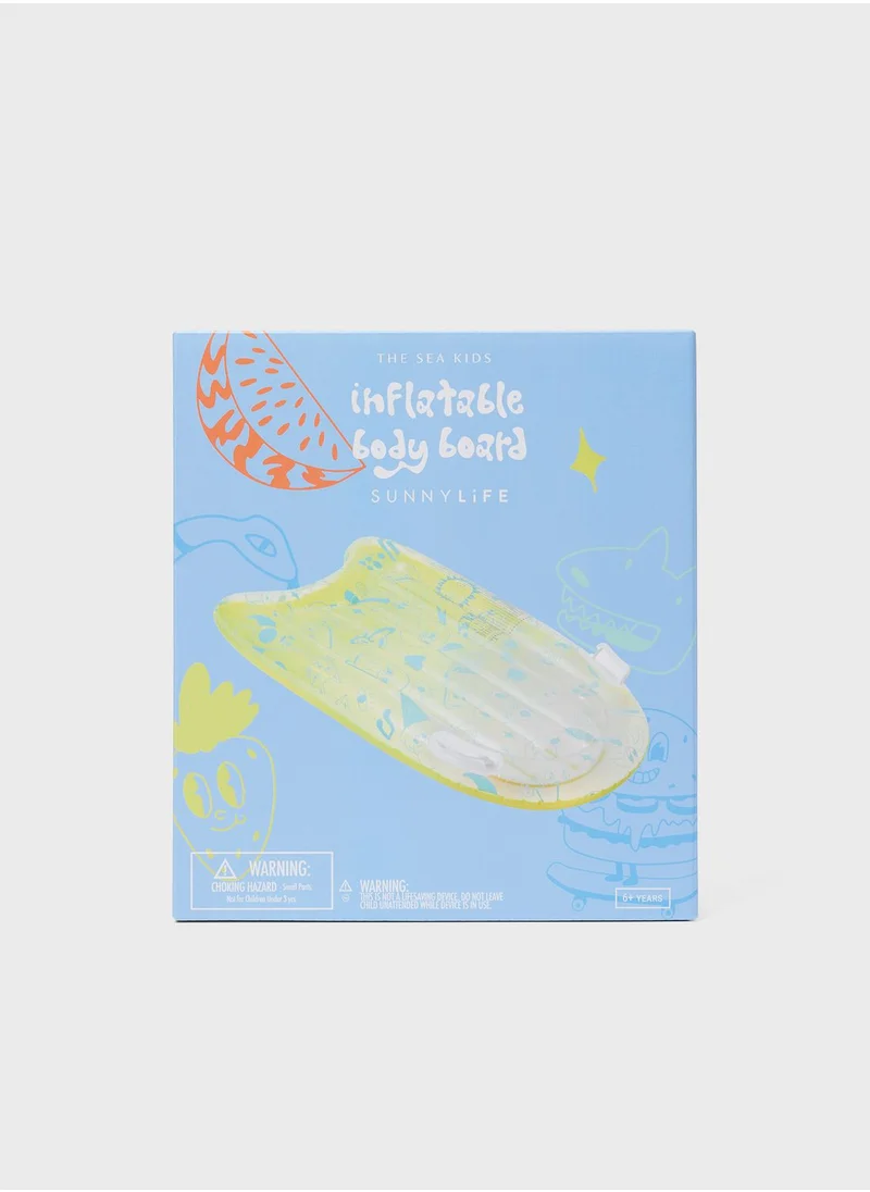 SUNNY LIFE Inflatable Boogie Board The Sea Kids Blue-Lime