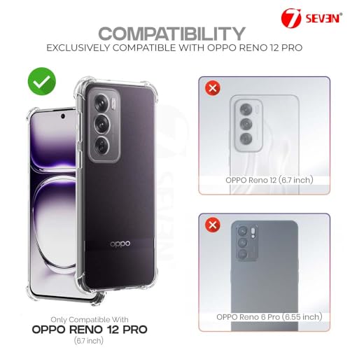 7-Seven 7SEVEN® Back Cover for Oppo Reno 12 Pro 5G Transparent Mobile Back Case Shock Proof Design Camera Edges Protection Crystal Clear Phone Case Silicon Soft TPU and Flexible Bumper Phone Cover - Image 2