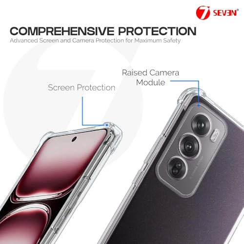 7-Seven 7SEVEN® Back Cover for Oppo Reno 12 Pro 5G Transparent Mobile Back Case Shock Proof Design Camera Edges Protection Crystal Clear Phone Case Silicon Soft TPU and Flexible Bumper Phone Cover - Image 3