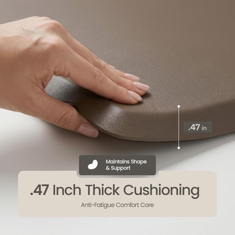 More Decor Anti Fatigue Kitchen Mats for Floor | Padded Kitchen Rugs | Non Slip, Cushioned Standing Desk Mat | Waterproof Floor Mat for Home and Office | 17.3" x 28" X 0.47", Brown, 1-Pack | More Décor - Image 2