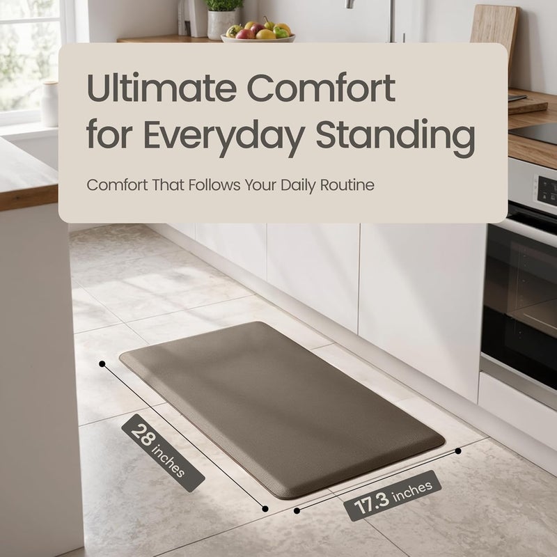 More Decor Anti Fatigue Kitchen Mats for Floor | Padded Kitchen Rugs | Non Slip, Cushioned Standing Desk Mat | Waterproof Floor Mat for Home and Office | 17.3" x 28" X 0.47", Brown, 1-Pack | More Décor - Image 5