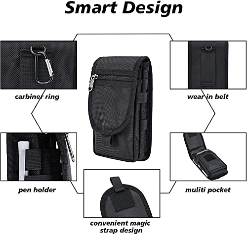 Hersent Multi-Purpose Phone Belt Pouch, Tactical Cell Phone Holster, Molle Carrying Case, Men's Waist Pocket for Hiking, Camping - Image 4