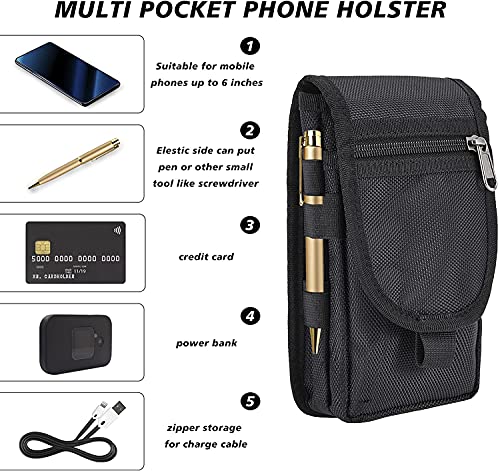Hersent Multi-Purpose Phone Belt Pouch, Tactical Cell Phone Holster, Molle Carrying Case, Men's Waist Pocket for Hiking, Camping - Image 3