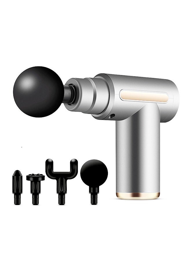 Loquat Mini Massage Gun, Portable 6 Speeds Muscle Massager Deep Tissue with 4 Massage Heads, Super Quiet Type-C Charging Percussion Massage Gun for Muscle Pain Stiffness Relief - Image 1