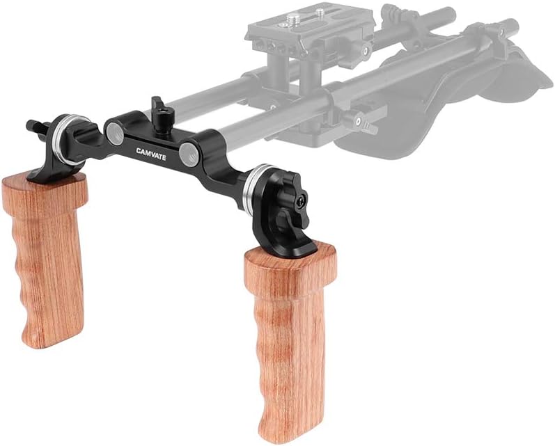 CAMVATE M6 Rosette Handle Grip Pair (Wood) for DLSR Camera Shoulder Rig - 2422 - Image 2
