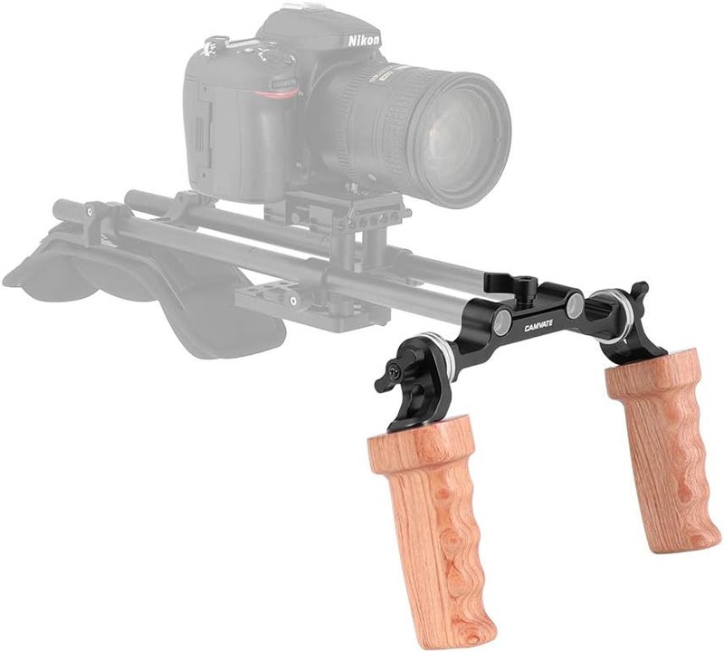 CAMVATE M6 Rosette Handle Grip Pair (Wood) for DLSR Camera Shoulder Rig - 2422 - Image 3