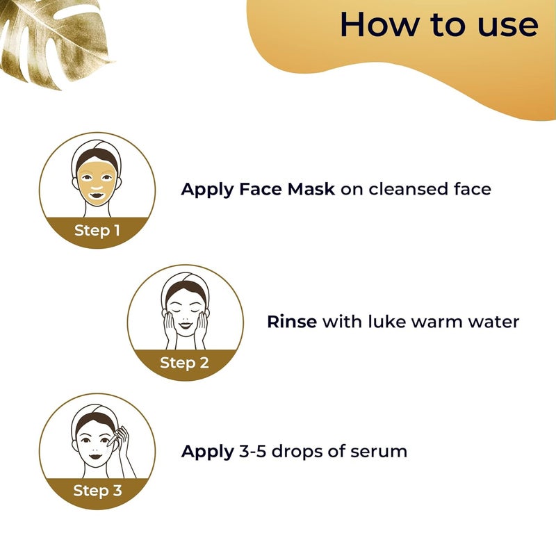 PILGRIM Pilgrim 24K Gold Facial Kit Dewy Glass Skin Finish Radiant Look Face Mask Pack 50gm Serum 20ml Korean Skin Care For Women Men FREE JUTE BAG - Image 5